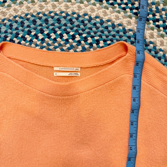 Anthropologie Naomi Peach Merino Wool Blend Long Length Sweater - Picture 8 of 9